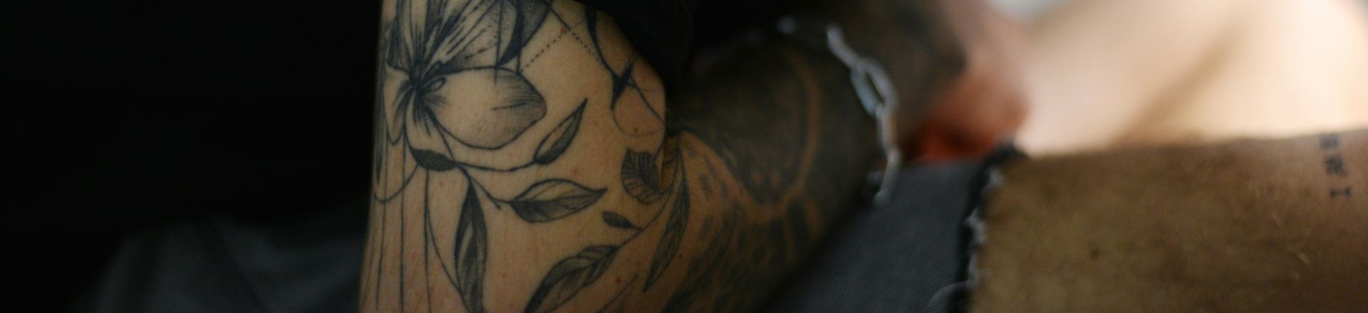 a man with temporary tattoo