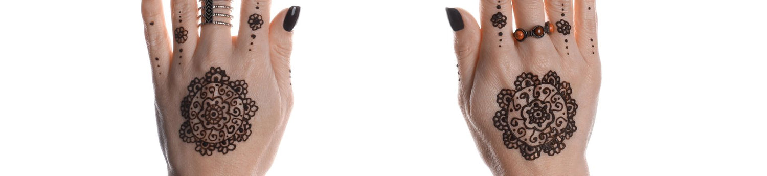 Temporary Tattoos on a woman hand