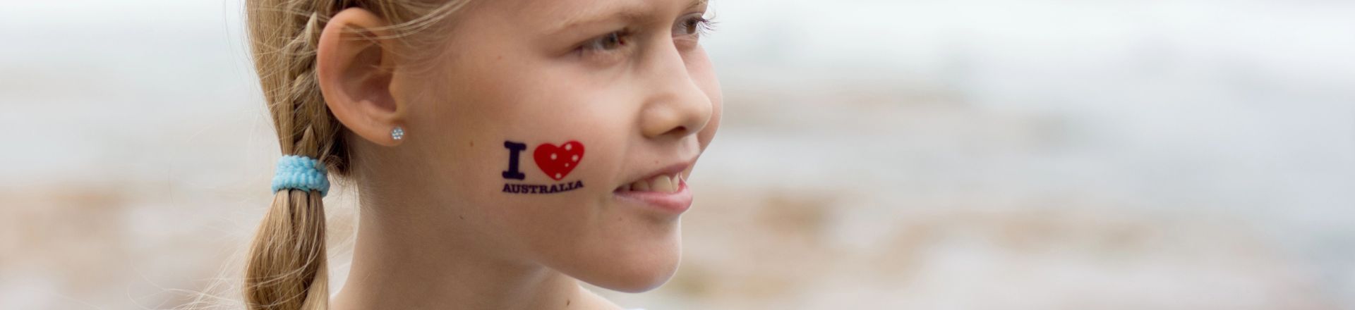 temporary tattoo on a child face