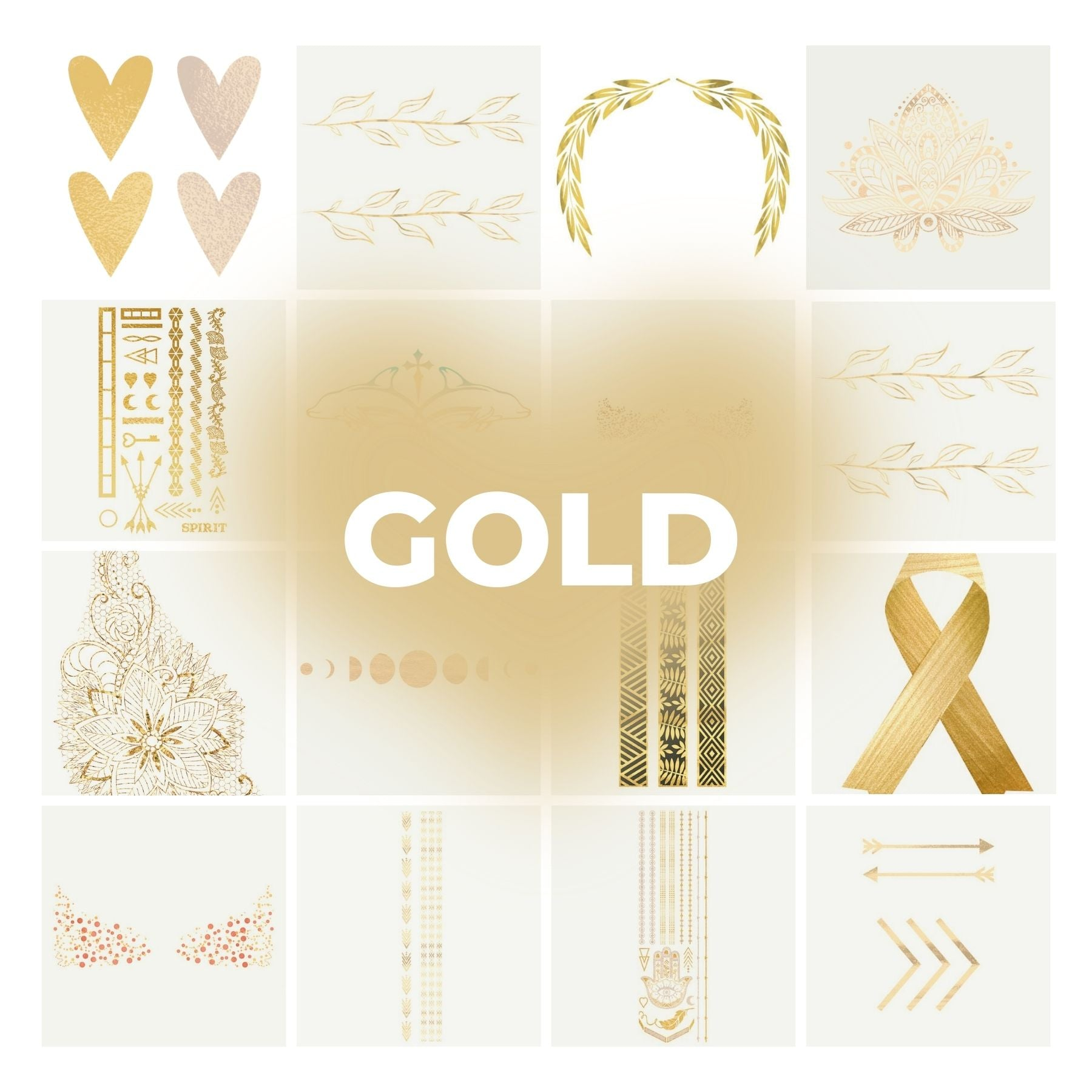 Gold Temporary Tattoos