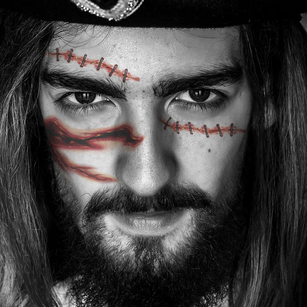 Scars and Stitches Halloween Tattoos