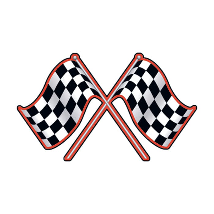 Check Flag Temporary Tattoo 1.5 in x 1.5 in