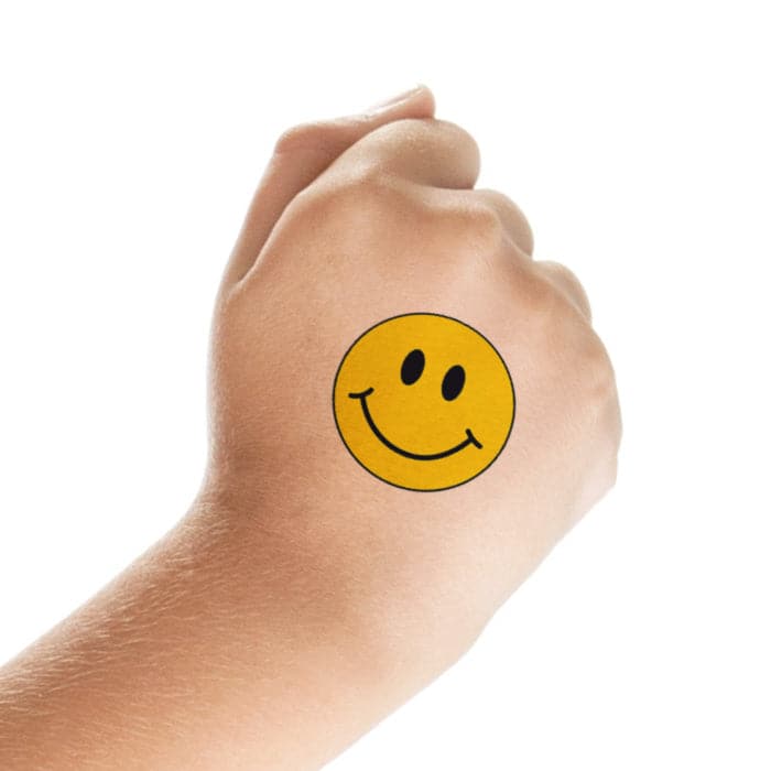 Smiley Face Temporary Tattoo 1.5 in x 1.5 in