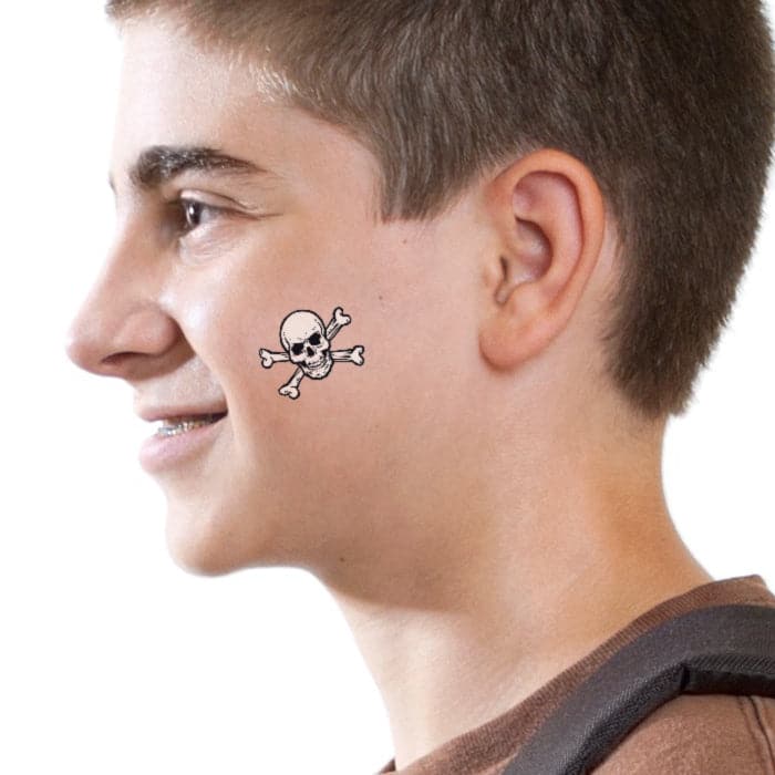 Skull and Crossbones Temporary Tattoo 1.5 in x 1.5 in