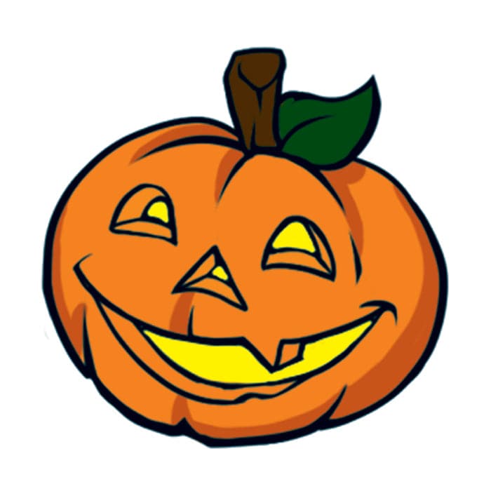 Jack-O-Lantern Temporary Tattoo 1.5 in x 1.5 in