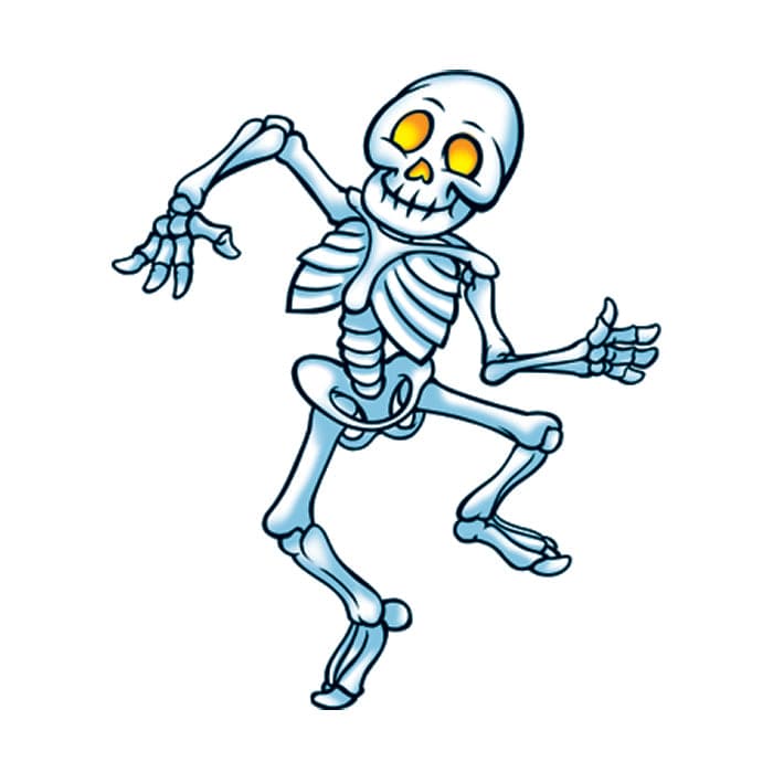 Dancing Skeleton Temporary Tattoo 1.5 in x 1.5 in