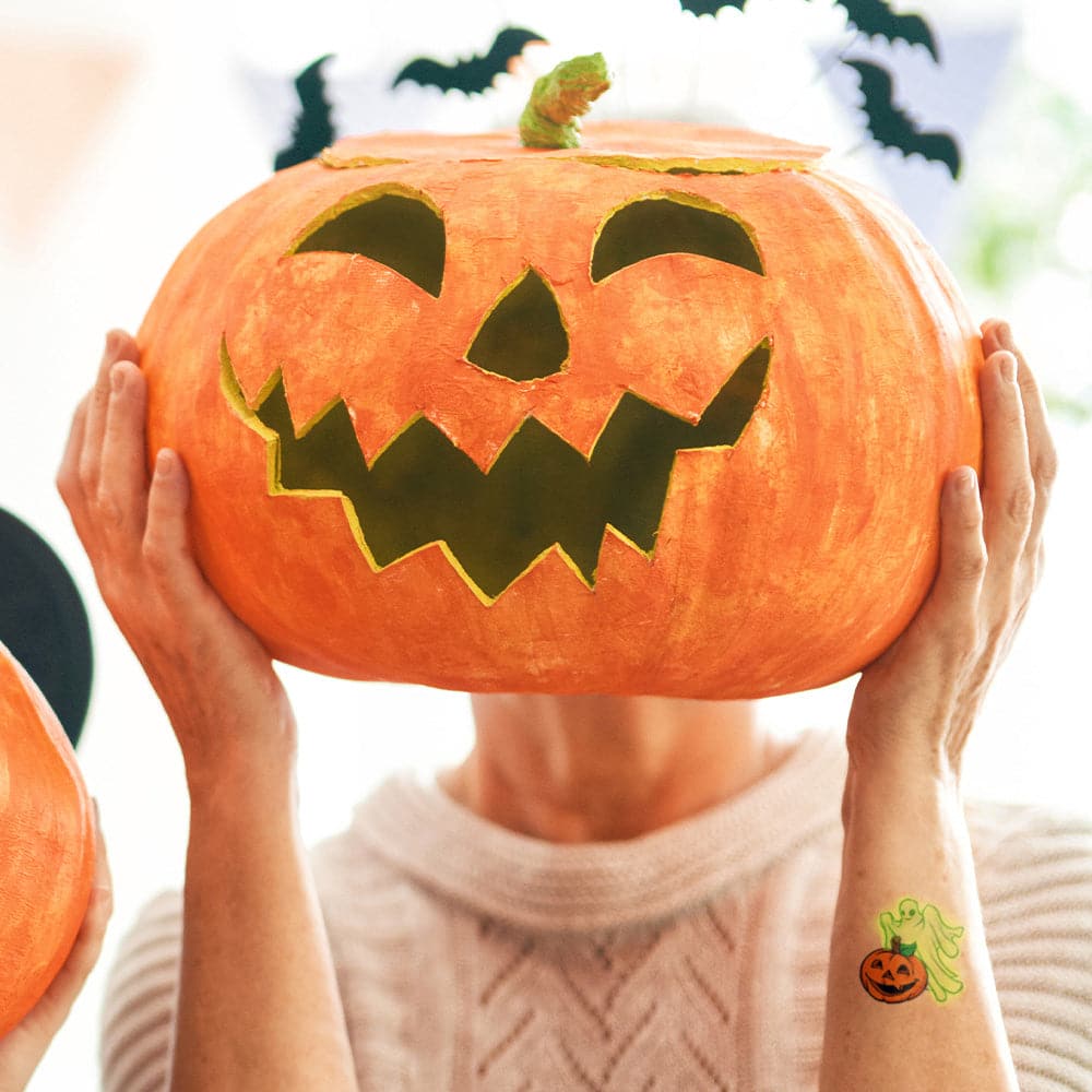 Ghost and Pumpkin Temporary Tattoo 2 in x 2 in