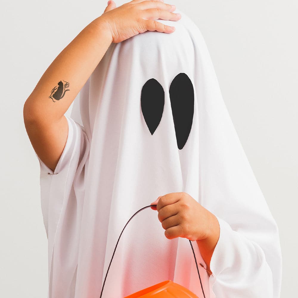 Black Cat with Tribal Design Temporary Tattoo 2 in x 1.5 in