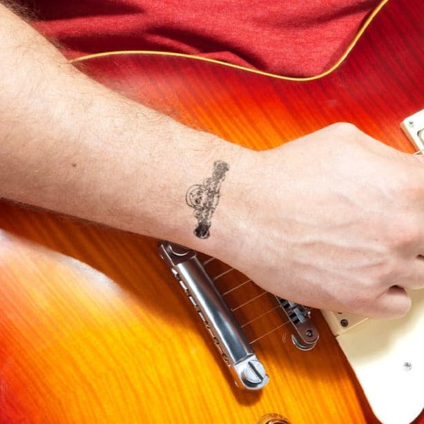 Music Skull Temporary Tattoo 1.5 in x 1.5 in