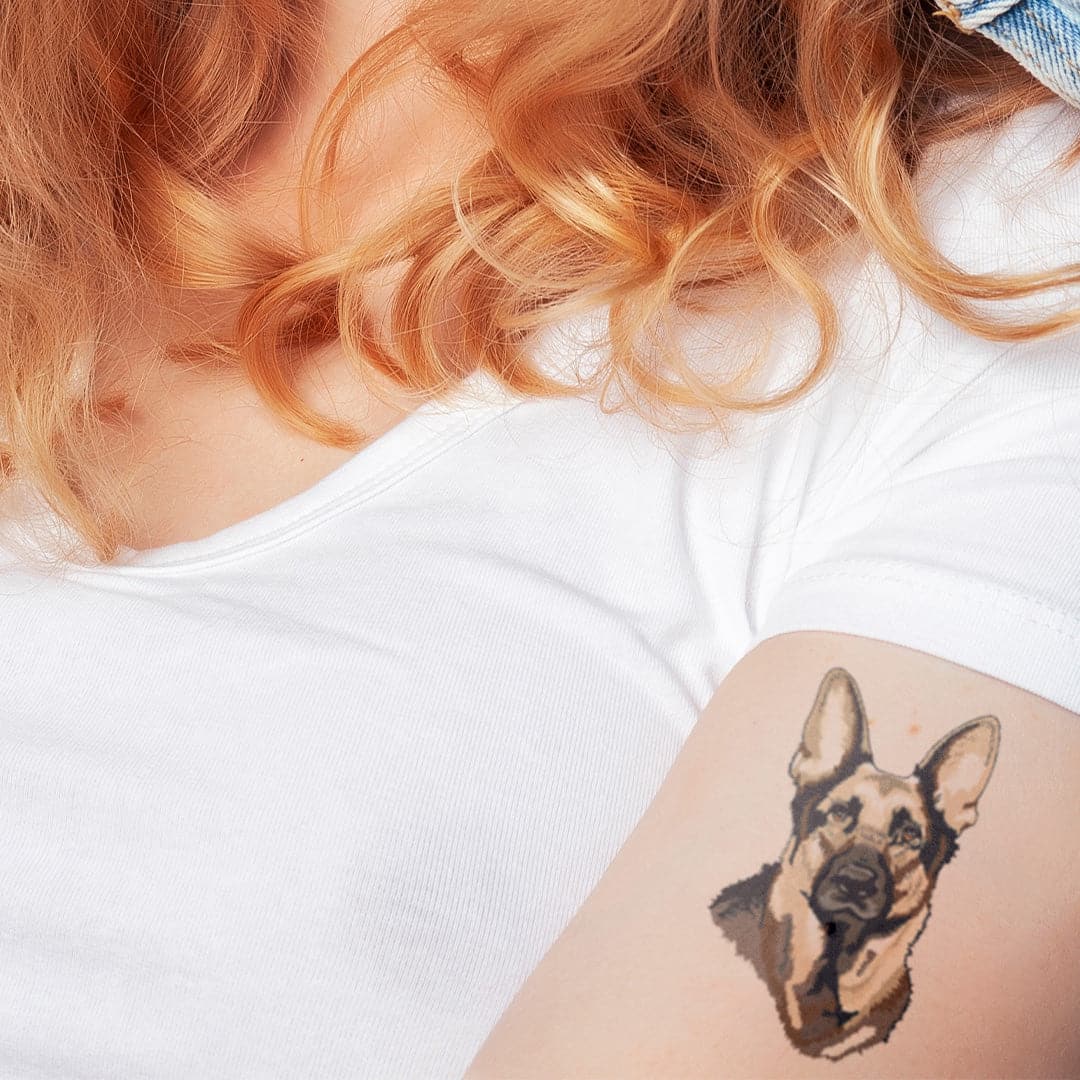 German Shepherd Temporary Tattoo 3.5 in x 2.5 in