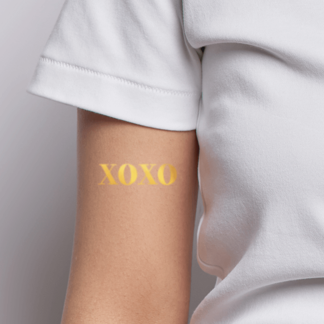 Metallic XOXO Temporary Tattoo 2 in x 3 in