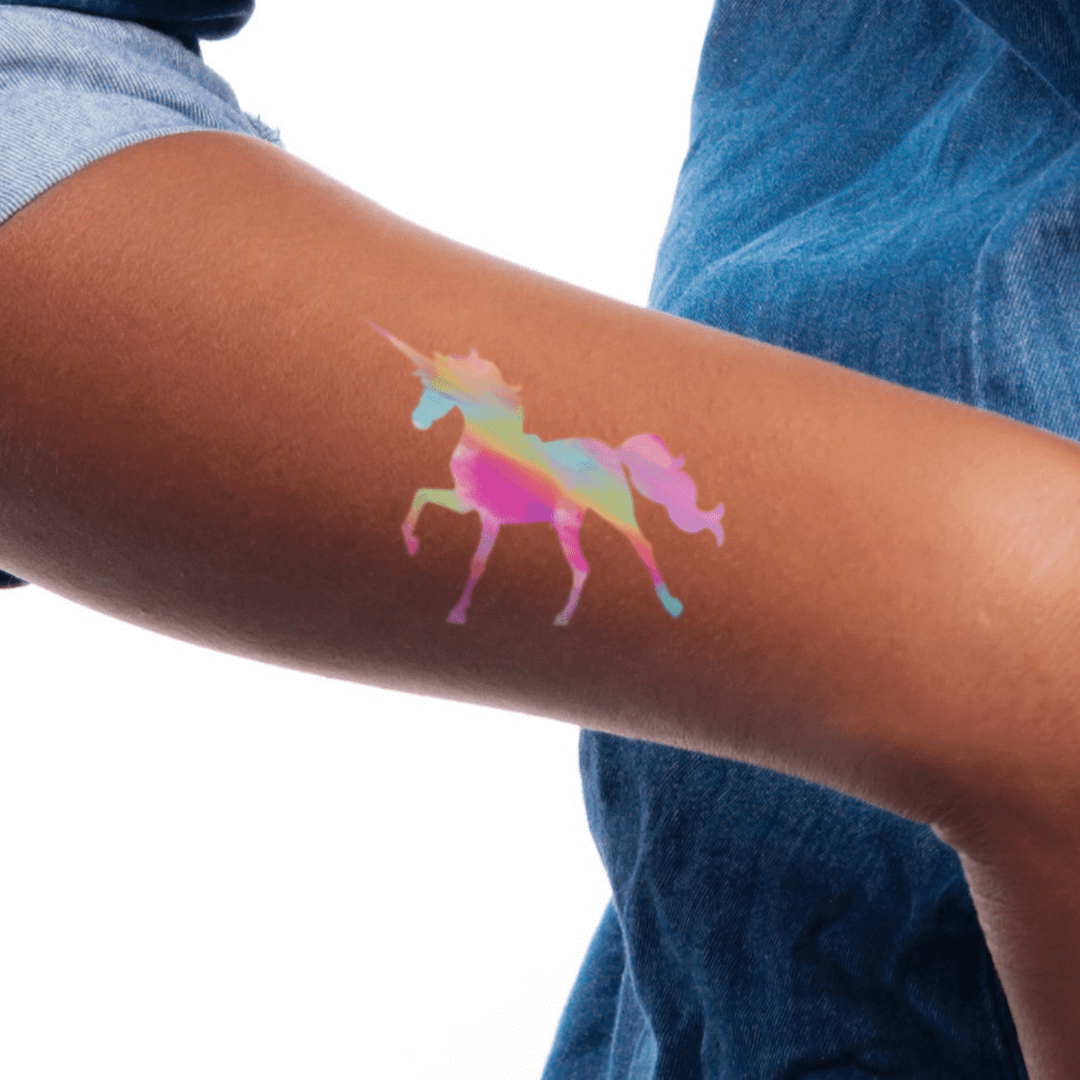 Rainbow Unicorn Temporary Tattoo 2 in x 2 in