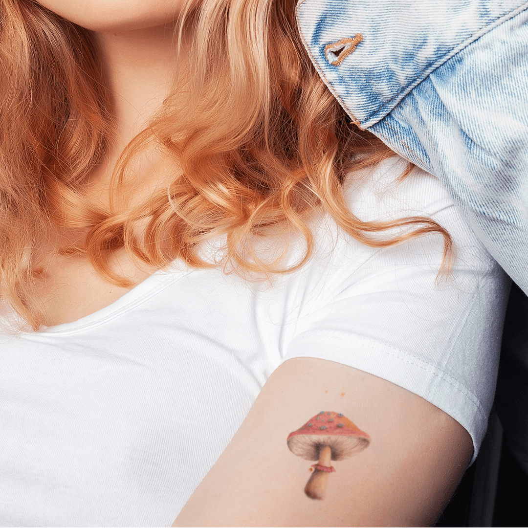 Mushroom Temporary Tattoo 2 in x 2 in