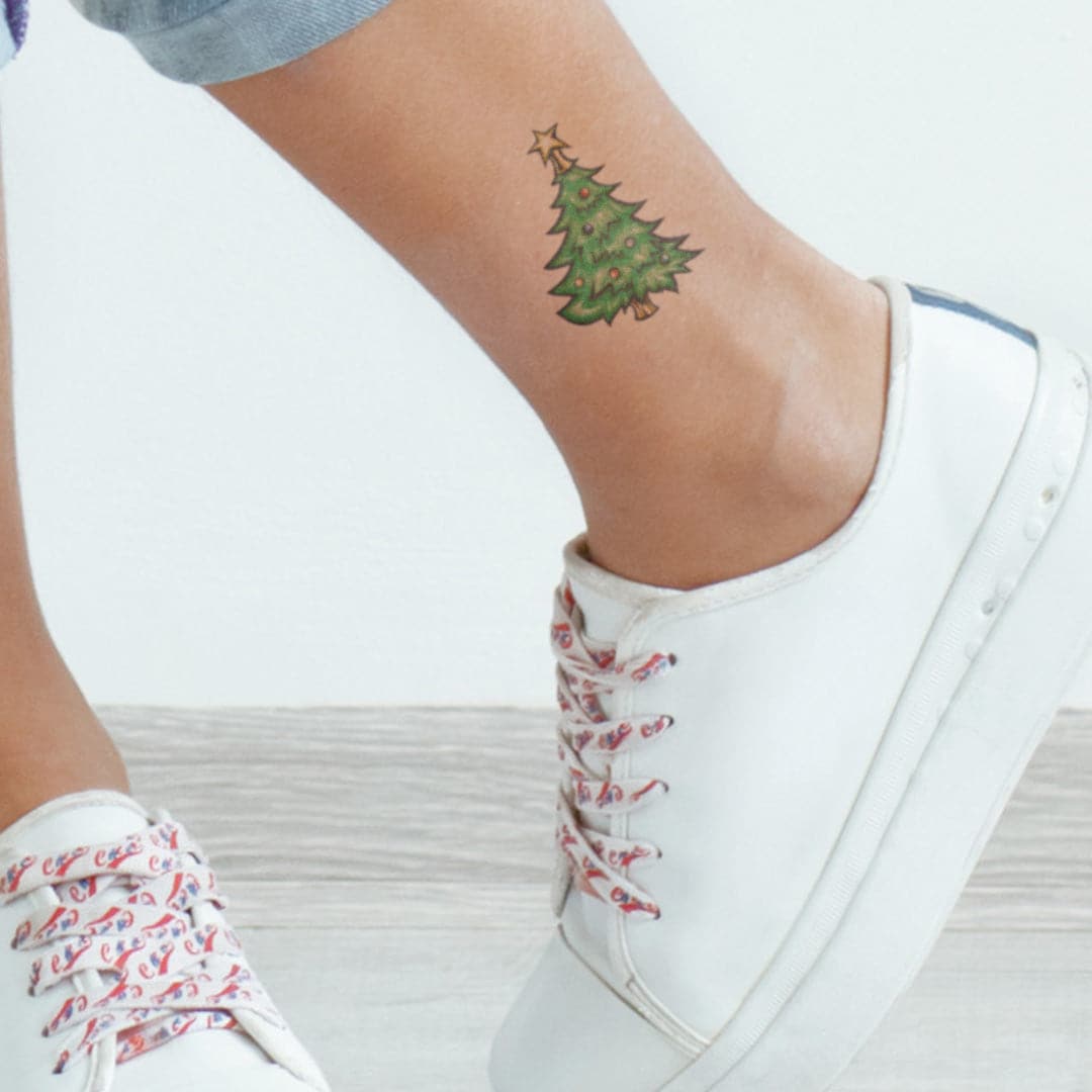 Christmas Tree Temporary Tattoo 2 in x 2 in