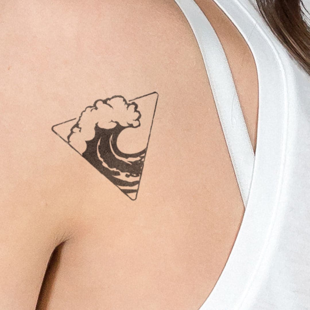 Ocean Waves Temporary Tattoo 2 in x 2 in