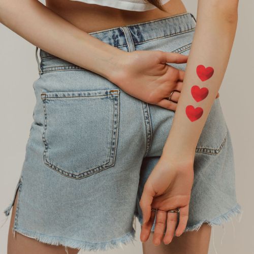 Red Metallic Hearts