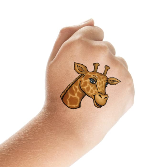 Giraffe Head Temporary Tattoo 2 in x 2 in