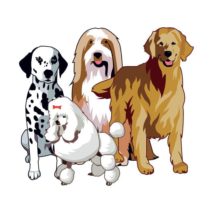 Group of Dogs Temporary Tattoo 2 in x 2 in