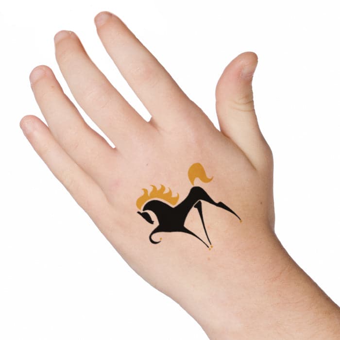 Black Horse Temporary Tattoo 2 in x 2 in