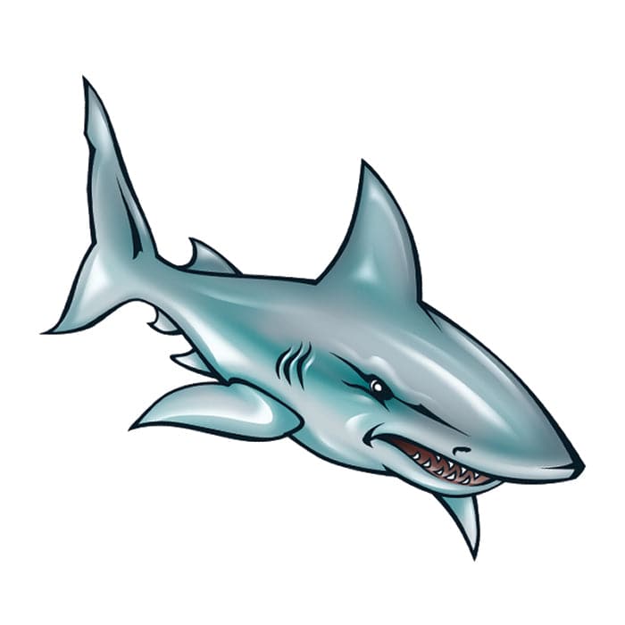 Illustrated Shark Temporary Tattoo 2 in x 2 in