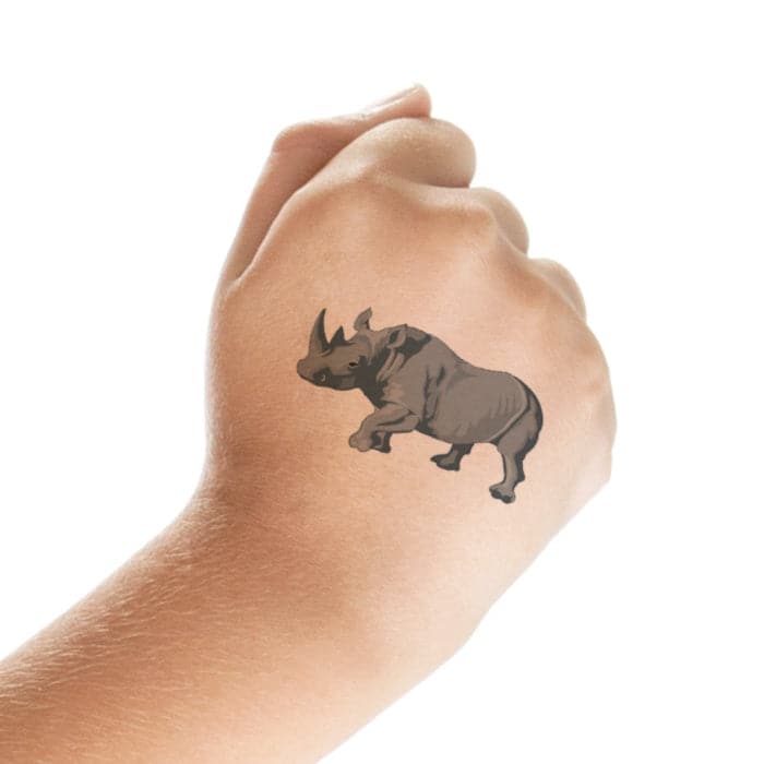 Rhino Temporary Tattoo 2 in x 2 in