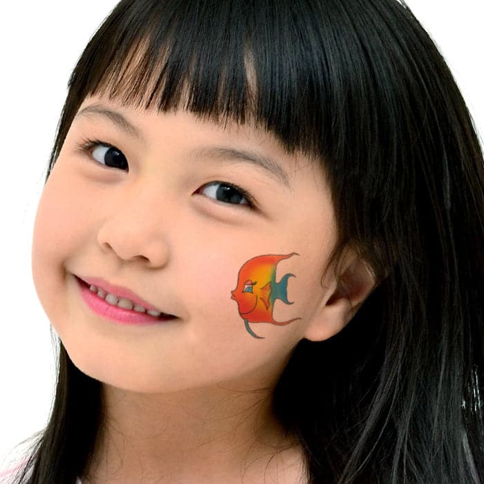 Rainbow Angel Fish Temporary Tattoo 2 in x 2 in