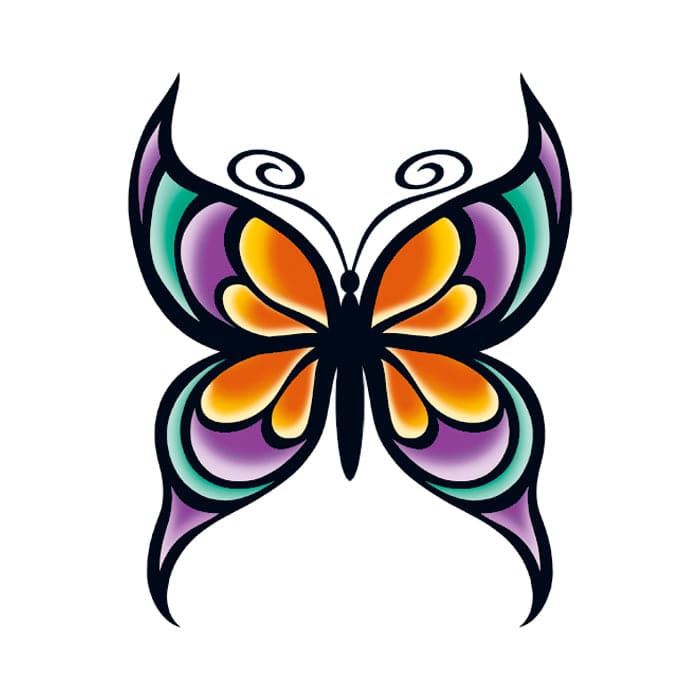 Modern Butterfly Temporary Tattoo 2 in x 2 in