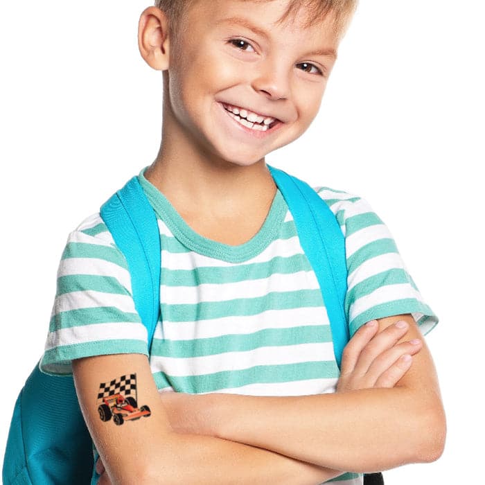 Race Car Temporary Tattoo 2 in x 2 in