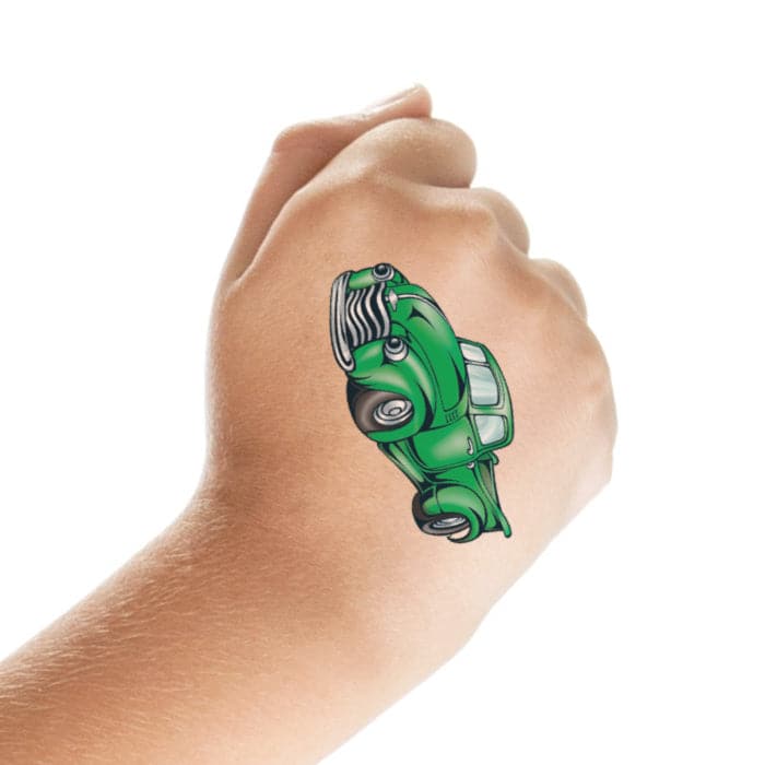 Green Pickup Truck Temporary Tattoo 2 in x 2 in