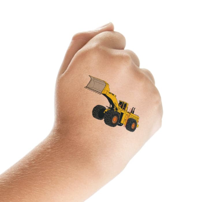 Bulldozer Temporary Tattoo 2 in x 2 in