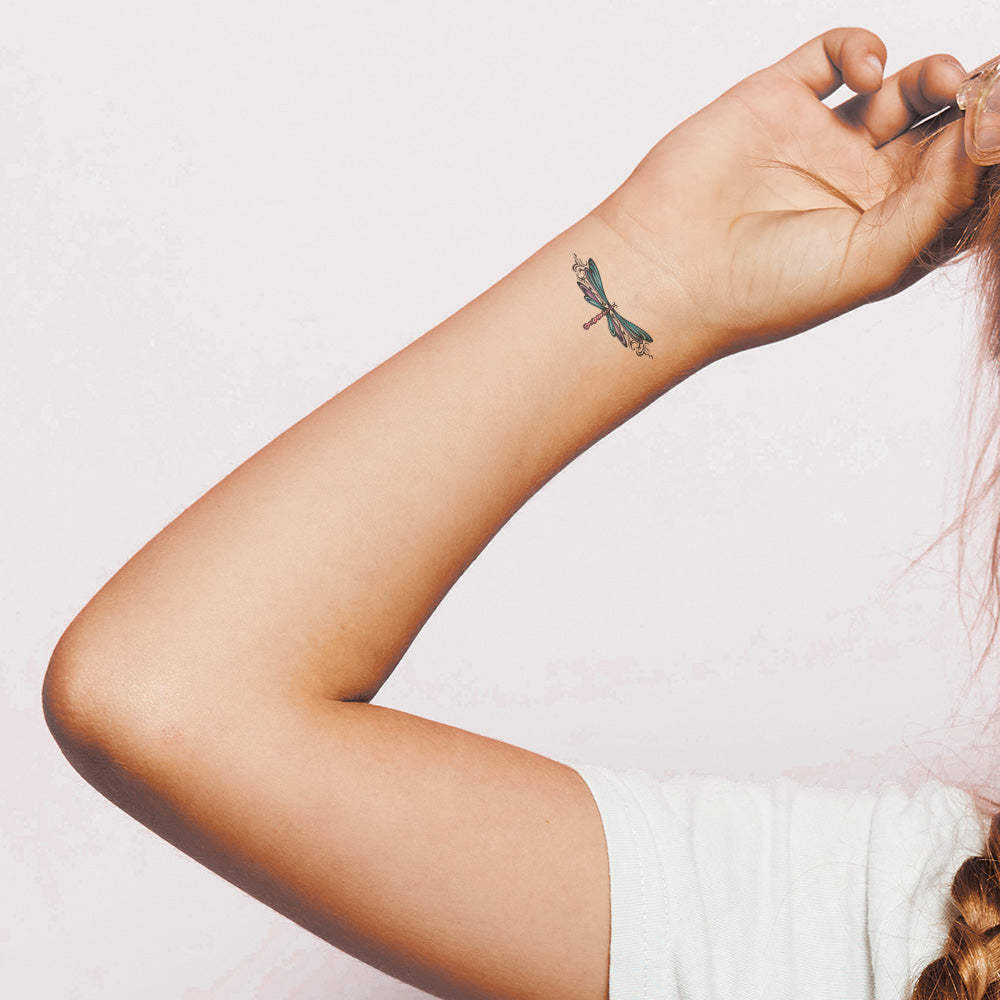 Stylish Dragonfly Temporary Tattoo 2 in x 1.5 in
