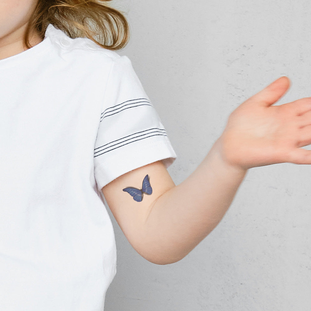 Royal Blue 3D Butterfly Temporary Tattoo 3 in x 3 in