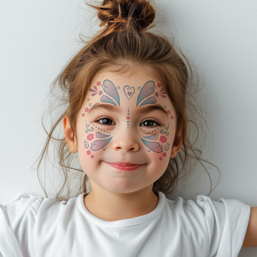 Glitter Butterfly Kids Costume Tattoo 6 in x 5.25 in