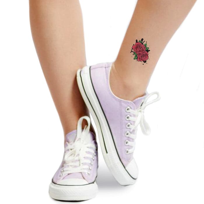 Two Roses Temporary Tattoo 2 in x 2 in