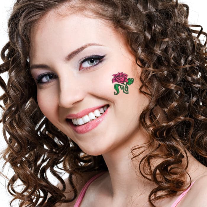 Purple Rose Temporary Tattoo 2 in x 2 in