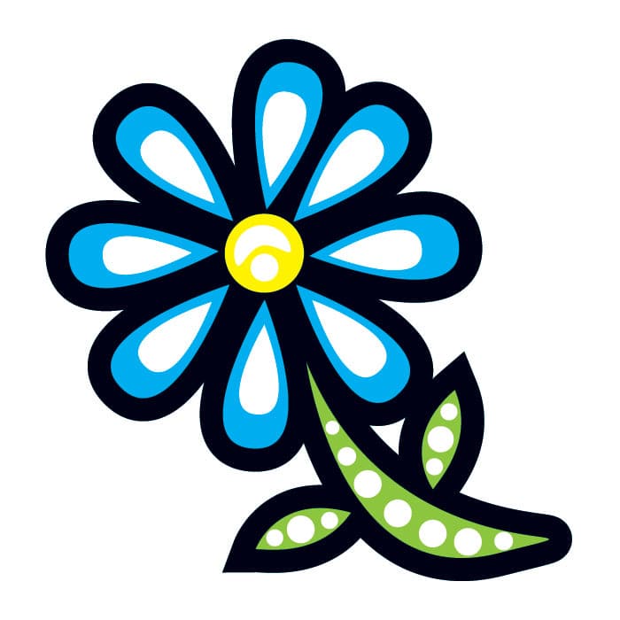 Modern Daisy Temporary Tattoo 2 in x 2 in