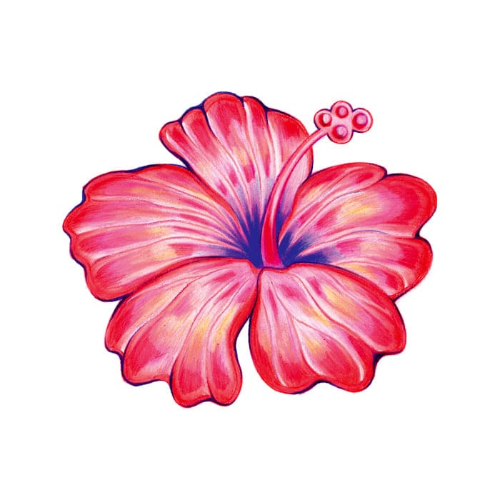 Hibiscus Temporary Tattoo 2 in x 2 in