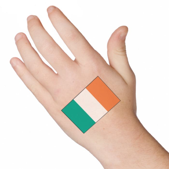 Ireland Flag Temporary Tattoo 2 in x 1.5 in