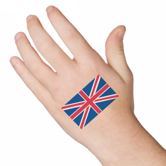 United Kingdom Flag Temporary Tattoo 2 in x 1.5 in