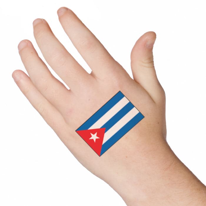 Cuba Flag Temporary Tattoo 2 in x 1.5 in