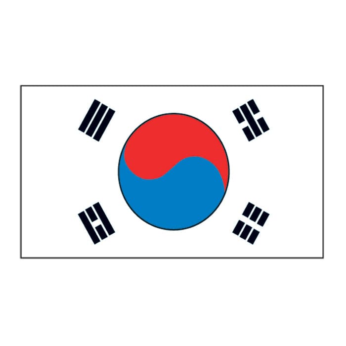 Korea Flag Temporary Tattoo 2 in x 1.5 in