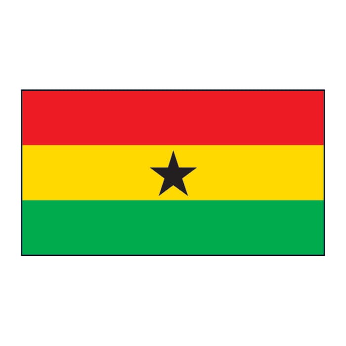 Ghana Flag Temporary Tattoo 2 in x 1.5 in