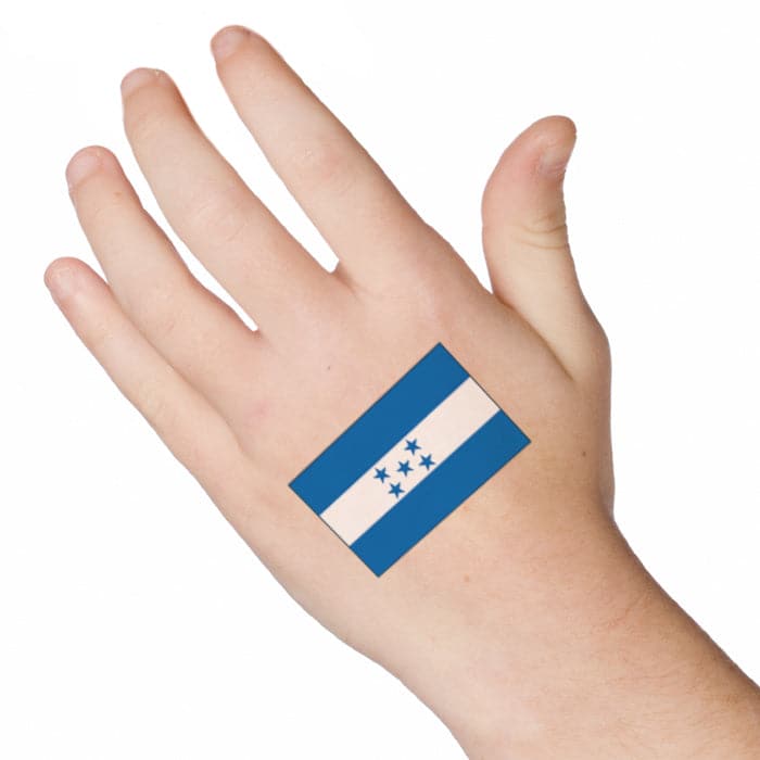 Honduras Flag Temporary Tattoo 2 in x 1.5 in