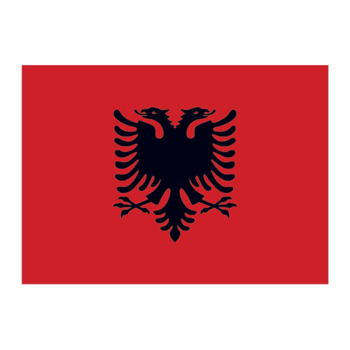 Albania Flag Temporary Tattoo 2 in x 1.5 in