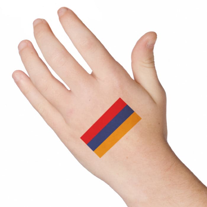 Armenia Flag Temporary Tattoo 2 in x 1.5 in