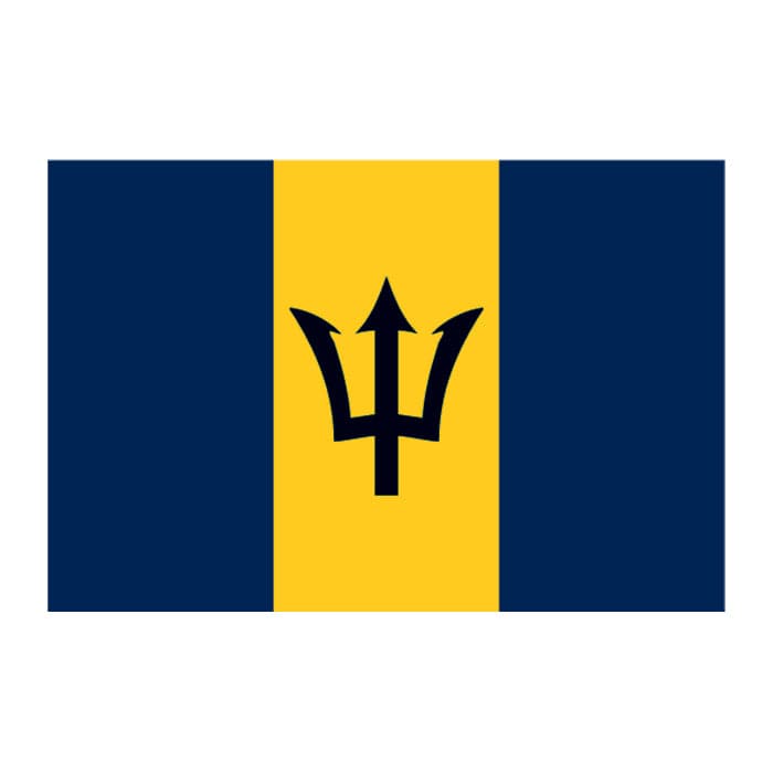 Barbados Flag Temporary Tattoo 2 in x 1.5 in