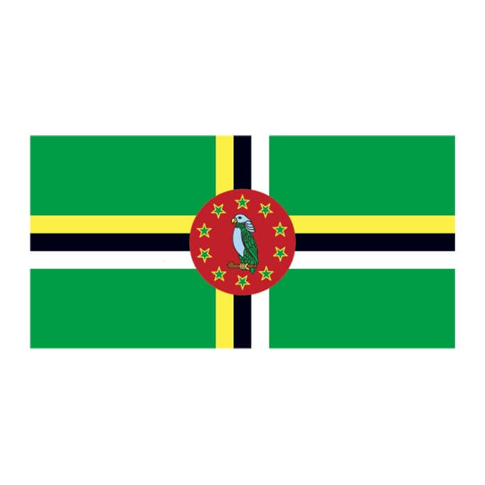 Dominica Flag Temporary Tattoo 2 in x 1.5 in