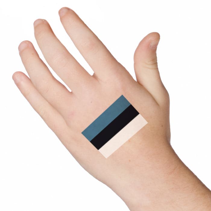 Estonia Flag Temporary Tattoo 2 in x 1.5 in