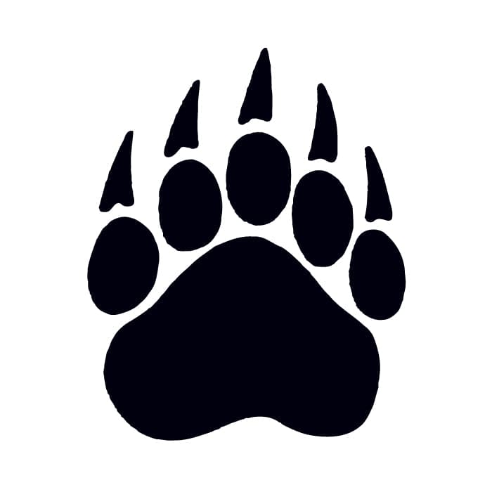 Bear Paw Print Temporary Tattoo 2 in x 2 in
