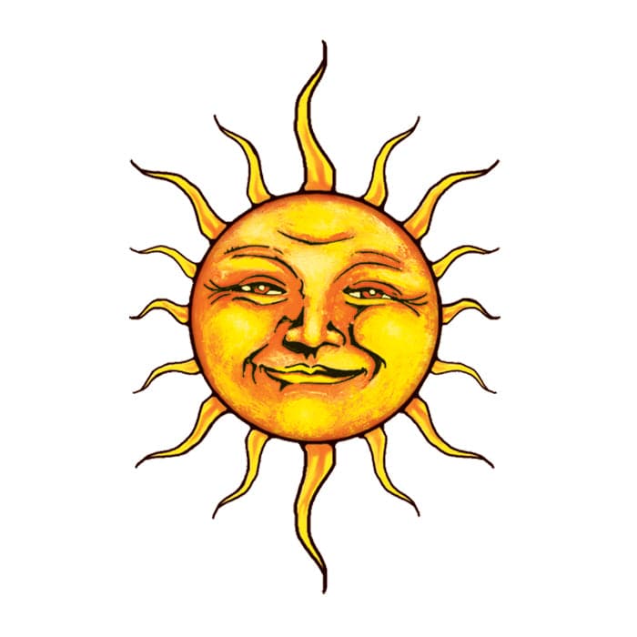 Sun Temporary Tattoo 2 in x 2 in